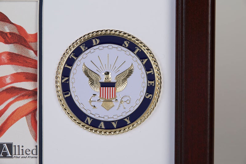 Allied Flag US Picture Frame - 4x6 Portrait with US Navy Medallion Crafted from Premium Materials - Made in USA - Image 2